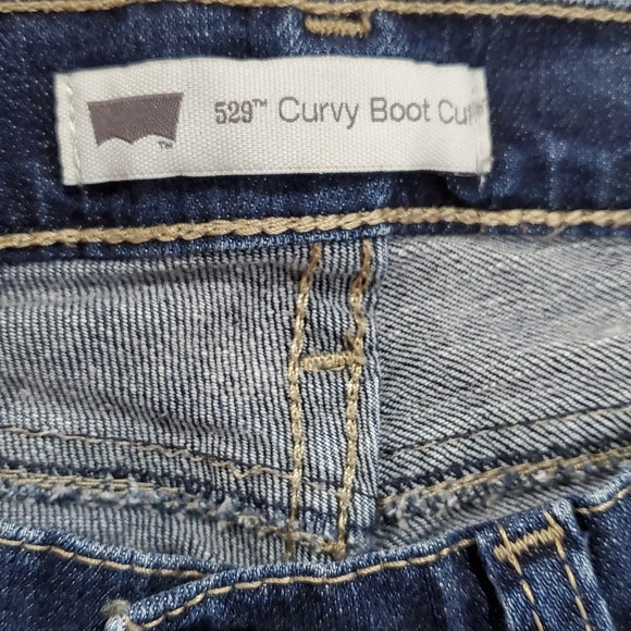 Levi's 529 Curvy Boot Cut Jeans Denim Dark Wash Size 8 30x27.5 - Picture 4 of 10